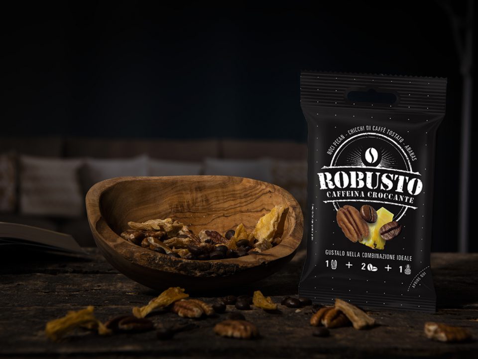 Caffeina croccante: il nuovo snack è “Robusto”